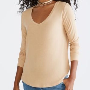 Aeropostale Seriously Soft Long Sleeve Tee - TAN